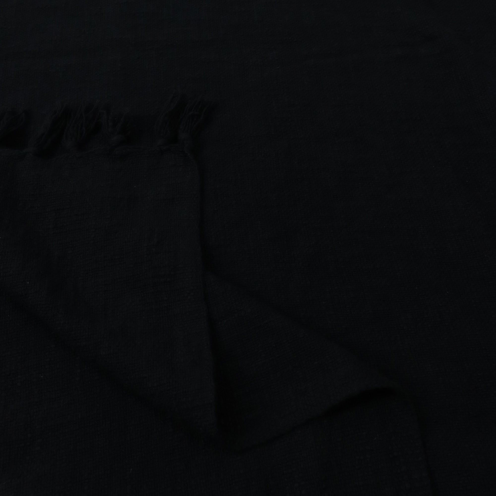 Premium Soft Black Cotton Solid Throw For Sofa